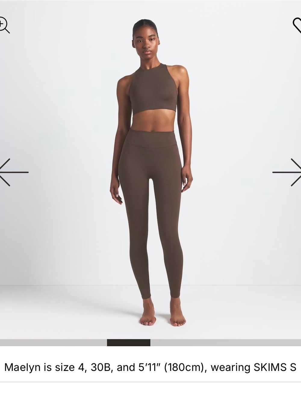 Skims x Nike matte brown leggings